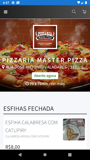 Android application Pizzaria Master Pizza screenshort