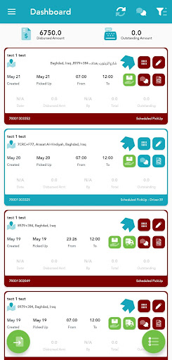 Android application Tasleem Courier Merchant screenshort
