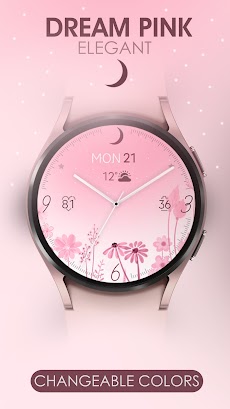 Dream Pink Analog watch faceのおすすめ画像2
