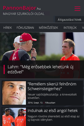 Android application PannonBajor screenshort