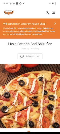Android application Pizza Fattoria Bad-Salzuflen screenshort