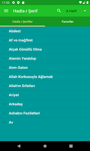 Android application Hadis-i Şerif screenshort