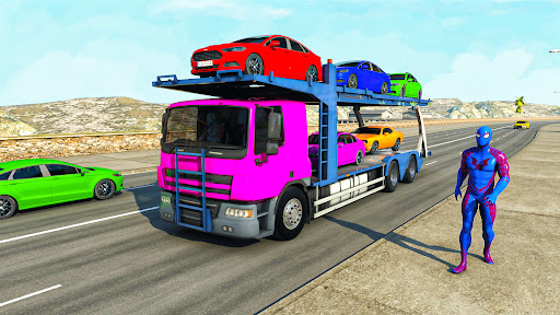 Android application Superhero Car: Transport Game screenshort