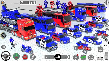 Robot Car Transport Truck Game