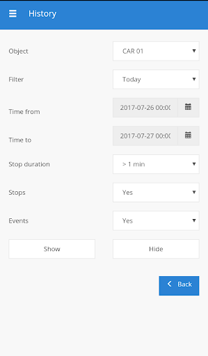 TrackMyCar Mobile Screen 3