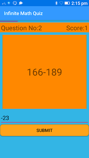 Infinite Math Quiz Screen 2