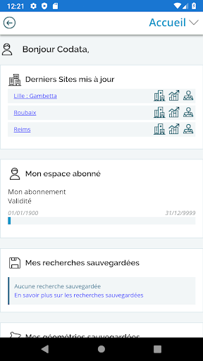 Android application Codata Mobile screenshort