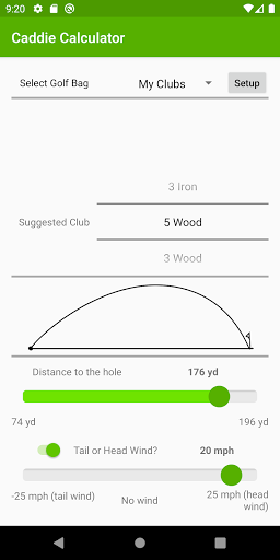 Caddie Calculator Screen 2