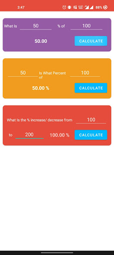 Persentage Calculator Screen 3