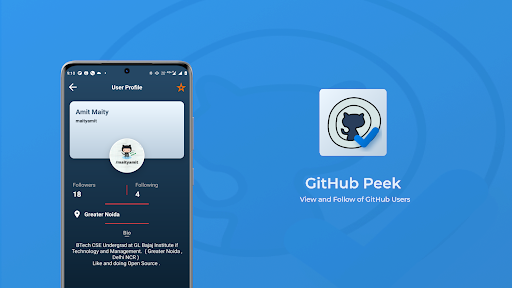 Android application GitHub Peek - View and Follow screenshort