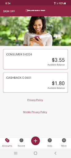 Gibsland Bank Mobile Screen 3