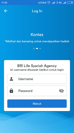 Android application My Agency BRI Life Syariah screenshort