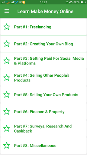 Android application Learn How To Make Money Online screenshort