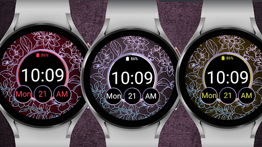 [ANE] Neon Flower Watch Face Screen 3