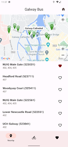 Android application Galway Bus screenshort