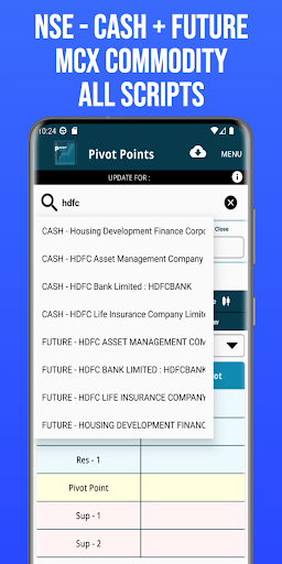 Pivot Point Calculator Screen 2