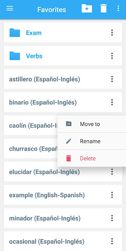 Screenshot of English-Spanish Dictionary