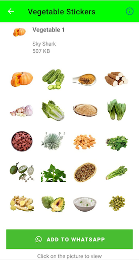 Vegetable Stickers Screen 3