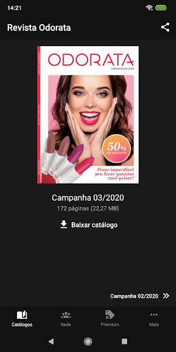 Android application Revista Odorata - Catálogo screenshort