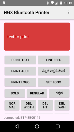 Android application NGX Bluetooth Printer Demo screenshort