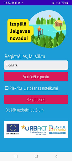 Android application Izspēlē Jelgavas novadu! screenshort