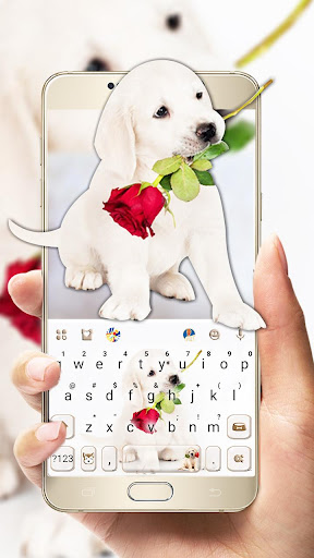 Android application Puppy Love Rose Keyboard Theme screenshort