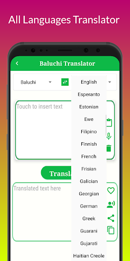 Baluchi Translator Screen 3