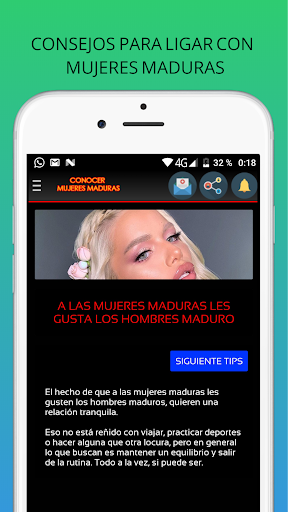 Android application Conocer mujer madura soltera screenshort