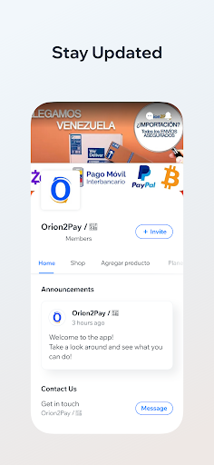 Android application Orion2Pay VE screenshort