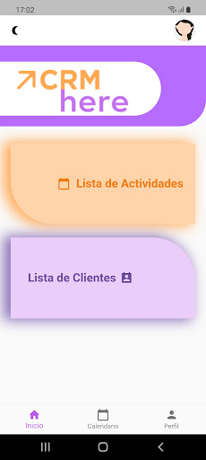 Android application Agenda CRM Here screenshort