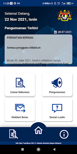 eMaklum JANM Screen 2