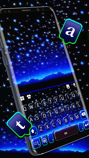 Shiny Night Stars Keyboard Bac Screen 2