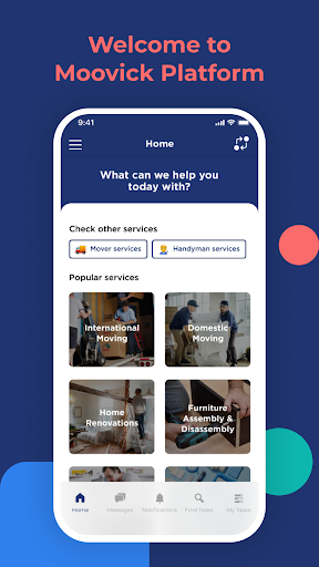 Android application Moving & Renovation Platform screenshort