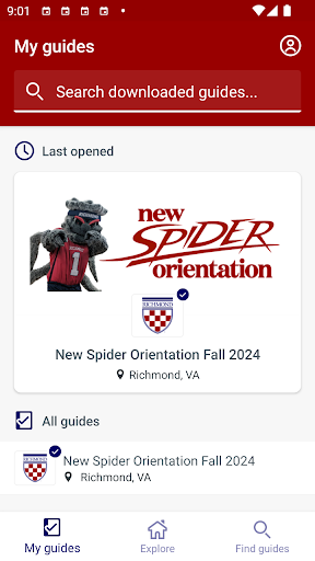 Android application New Spider Orientation screenshort