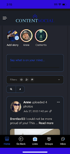 Android application Content Social screenshort