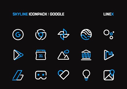 SkyLine Icon Pack : LineX Blue Edition Screenshot