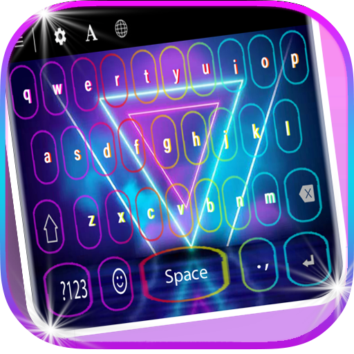 Neon LED Keyboard Background logo