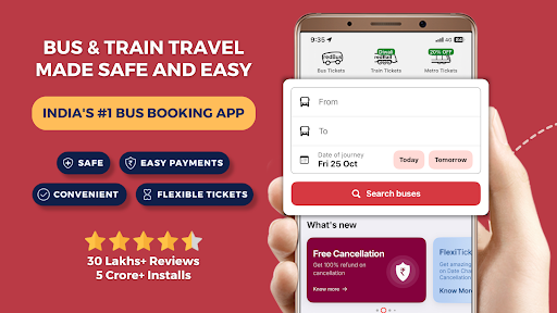 Screenshot of redBus Book Bus, Train Tickets