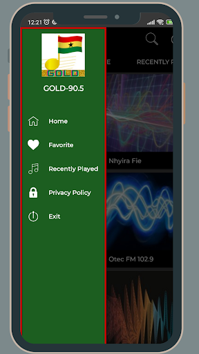 Android application Radio Gold 90.5 fm app Ghana screenshort
