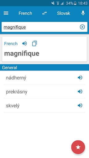 Android application French-Slovak Dictionary screenshort