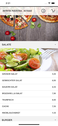 Android application BERFIN PIZZERIA - KEBAB screenshort