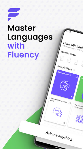 Android application Fluency: AI Spanish Lessons screenshort
