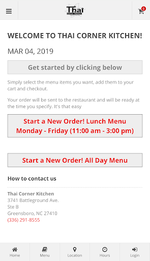 Android application Thai Corner Kitchen screenshort
