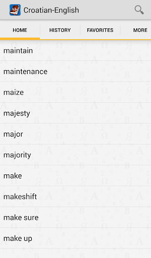 Android application Croatian<>English Dictionary screenshort