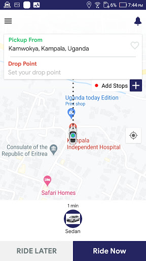 Android application Cabme screenshort