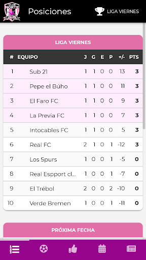 Android application Liga Club Norte Fem screenshort