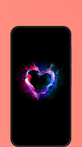 Android application black heart wallpaper screenshort