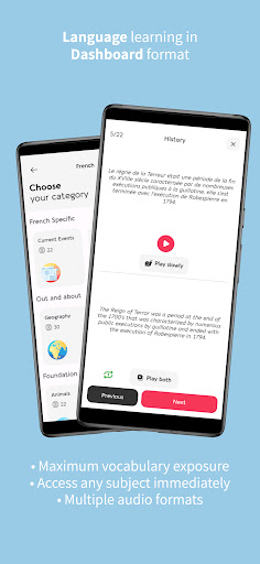 Android application Language Dashboard screenshort