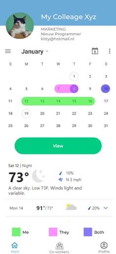 Android application Employee Schedular screenshort