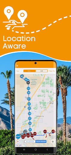 Screenshot of Palm Springs Self-Guided Drive